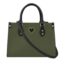 Load image into Gallery viewer, Ti Amo I love you - Exclusive Brand - Riffle Green - Luxury Womens PU Tote Bag - Black Straps
