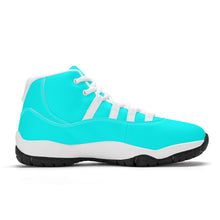 Load image into Gallery viewer, Ti Amo I love you - Exclusive Brand  - Aqua / Cyan - Skeleton Hands with Heart - High Top Air Retro Sneakers - White Laces
