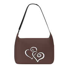 Load image into Gallery viewer, Ti Amo I love you - Exclusive Brand - American Mahogany - Double White Heart - Journey Computer Shoulder Bag
