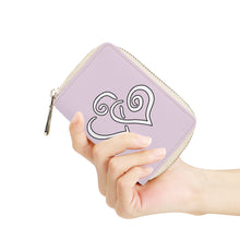 Load image into Gallery viewer, Ti Amo I love you - Exclusive Brand - Twilight - Double White Heart - PU Leather - Zipper Card Holder
