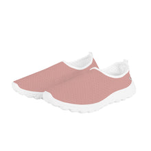 Load image into Gallery viewer, Ti Amo I love you - Exclusive Brand - Pink Rose - Double White Heart - Women&#39;s Mesh Running Shoes - White Soles
