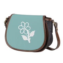 Load image into Gallery viewer, Ti Amo I love you - Exclusive Brand - Shadow Green 2 - White Daisy - Saddle Bag
