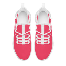 Load image into Gallery viewer, Ti Amo I love you - Exclusive Brand  - Radical Red -  Double Heart - Womens Mesh Knit Shoes - White Soles
