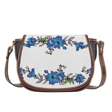 Load image into Gallery viewer, Ti Amo I love you - Exclusive Brand - Concrete - Blue Floral - Saddle Bag
