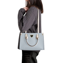 Load image into Gallery viewer, Ti Amo I love you - Exclusive Brand - Periwinkle Grey - Luxury Womens PU Tote Bag - Cream Straps
