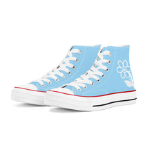 Load image into Gallery viewer, Ti Amo I love you - Exclusive Brand - Sail 2 - White Daisy - High Top Canvas Shoes - White  Soles
