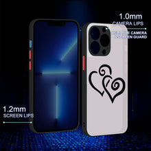 Load image into Gallery viewer, Ti Amo I love you - Exclusive Brand - Prim - Double Black Heart - iPhone 13 Matte Back with Soft Texture Edge Case (3 cameras)
