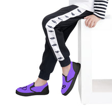 Load image into Gallery viewer, Ti Amo I love you - Exclusive Brand - Heliotrope 3 - Double Black Heart - Kids Slip-on shoes - Black Soles
