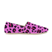 Load image into Gallery viewer, Ti Amo I love you  - Exclusive Brand - Persian Pink with Cerise Leopard Spots - Womens Casual Flat Driving Shoes
