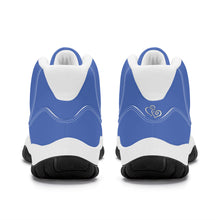 Load image into Gallery viewer, Ti Amo I love you - Exclusive Brand - San Marino Blue  - Double White Heart - High Top Air Retro Sneakers - White Laces
