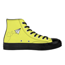 Load image into Gallery viewer, Ti Amo I love you - Exclusive Brand - Sandy Yellow - Paper Airplane - High Top Canvas Shoes - Black Soles
