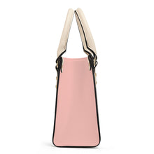 Load image into Gallery viewer, Ti Amo I love you - Exclusive Brand - Peachy Pink- Luxury Womens PU Tote Bag - Cream Straps
