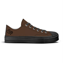 Load image into Gallery viewer, Ti Amo I love you - Exclusive Brand - Tuk Tuk - Double Black Heart - Unisex Classic Low Top Canvas Shoes - Black Soles
