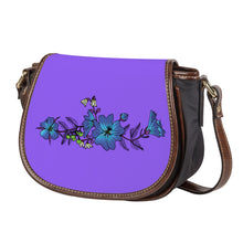 Load image into Gallery viewer, Ti Amo I love you - Exclusive Brand - Heliotrope 3 - Blue Floral -  Saddle Bag
