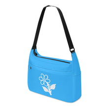 Load image into Gallery viewer, Ti Amo I love you - Exclusive Brand  - Medium Cyan Blue - White Daisy -  Journey Computer Shoulder Bag
