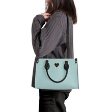 Load image into Gallery viewer, Ti Amo I love you - Exclusive Brand - Pale Aqua - Luxury Womens PU Tote Bag - Black Straps
