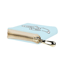 Load image into Gallery viewer, Ti Amo I love you - Exclusive Brand - Mabel Blue - Double White Heart - PU Leather - Zipper Card Holder
