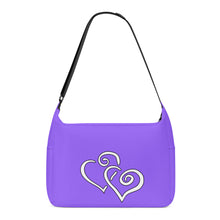 Load image into Gallery viewer, Ti Amo I love you - Exclusive Brand - Heliotrope 3 -  Double White Heart - Journey Computer Shoulder Bag
