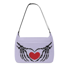 Load image into Gallery viewer, Ti Amo I love you - Exclusive Brand - Very Light Purple - Skeleton Heart Hands  -  Journey Computer Shoulder Bag
