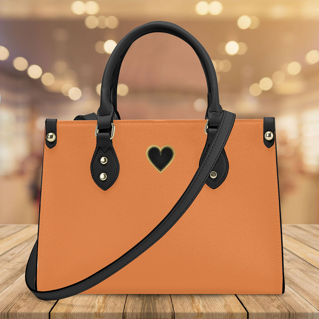 Ti Amo I love you - Exclusive Brand - Coral - Luxury Womens PU Tote Bag - Black Straps