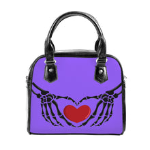 Load image into Gallery viewer, Ti Amo I love you - Exclusive Brand  - Heliotrope 3 - Skeleton Hands with Heart - Shoulder Handbag
