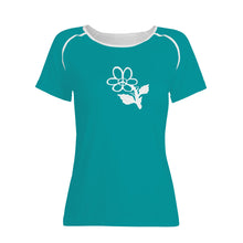 Load image into Gallery viewer, Ti Amo I love you - Exclusive Brand - Persian Green - White Daisy - Women&#39;s T shirt
