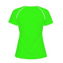 Load image into Gallery viewer, TI Amo I love you - Exclusive Brand - Florescent Green - Double White Heart - Women&#39;s T shirt
