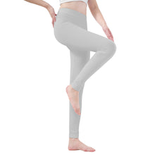 Load image into Gallery viewer, Ti Amo I love you - Exclusive Brand - Alto Gray - White Daisy - Yoga Leggings - Sizes XS-3XL
