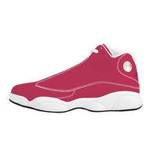 Load image into Gallery viewer, Ti Amo I love you - Exclusive Brand - Viva Magenta - Double Heart Logo - Mens / Womens - Unisex  Basketball Shoes - White Laces
