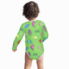 Load image into Gallery viewer, Ti Amo I love you - Exclusive Brand - Pastel Green - Sea Creatures -  Baby Long-Sleeve Bodysuit
