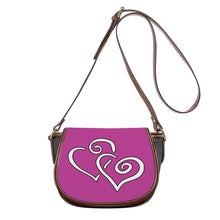 Load image into Gallery viewer, Ti Amo I love you - Exclusive Brand - Mulberry - Double White Heart - Saddle Bag
