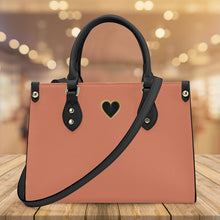 Load image into Gallery viewer, Ti Amo I love you - Exclusive Brand - Orange Salmon - Luxury Womens PU Tote Bag - Black Straps
