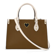 Load image into Gallery viewer, Ti Amo I love you - Exclusive Brand - Sepia - Luxury Womens PU Tote Bag - Cream Straps
