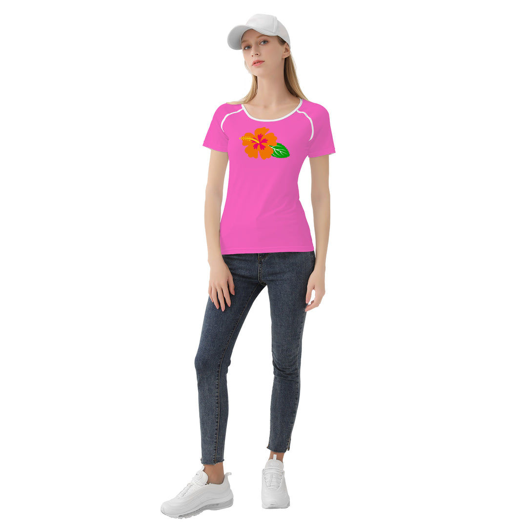 Ti Amo I love you - Exclusive Brand - Hot Pink - Hawaiian Flower - Women's T shirt