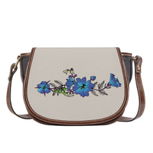 Load image into Gallery viewer, Ti Amo I love you - Exclusive Brand - Swirl - Blue Floral -  Saddle Bag
