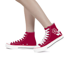 Load image into Gallery viewer, Ti Amo I love you - Exclusive Brand - Lifeline  - White Daisy - High Top Canvas Shoes - White  Soles
