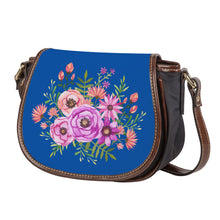 Load image into Gallery viewer, Ti Amo I love you - Exclusive Brand - Medium Electric Blue - Floral.Bouquet - Saddle Bag
