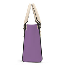 Load image into Gallery viewer, Ti Amo I love you - Exclusive Brand -Dark Lilac - Luxury Womens PU Tote Bag - Cream Straps
