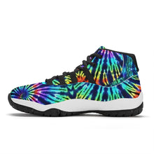 Load image into Gallery viewer, Ti Amo I love you - Exclusive Brand - Rainbow Tie-Dye Pattern - High Top Air Retro Sneakers - Black Laces
