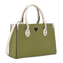 Load image into Gallery viewer, Ti Amo I love you - Exclusive Brand - Pesto - Luxury Womens PU Tote Bag - Cream Straps
