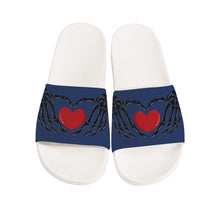 Load image into Gallery viewer, Ti Amo I love you - Exclusive Brand - Rhino - Skeleton Hands with Heart -  Slide Sandals - White Soles
