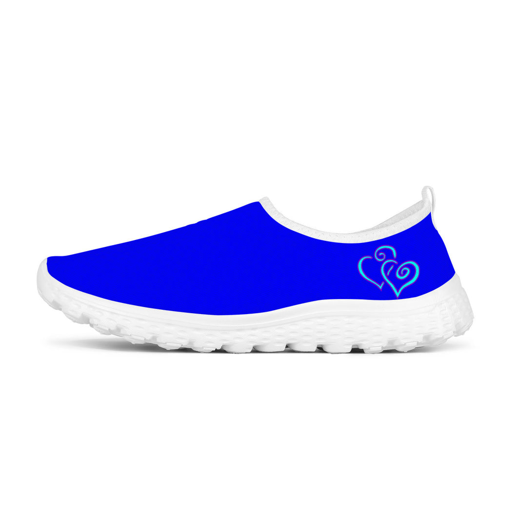 Ti Amo I love you - Exclusive Brand  - Blue - Double Blue Heart -Women's Mesh Running Shoes