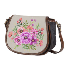 Load image into Gallery viewer, Ti Amo I love you - Exclusive Brand - Swirl - Pink Floral -  Saddle Bag
