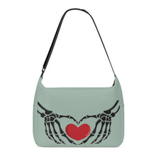 Load image into Gallery viewer, Ti Amo I love you - Exclusive Brand - Summer Green - Skeleton Heart Hands  -  Journey Computer Shoulder Bag
