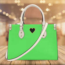 Load image into Gallery viewer, Ti Amo I love you - Exclusive Brand - Screaming Green - Luxury Womens PU Tote Bag - Cream Straps
