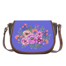 Load image into Gallery viewer, Ti Amo I love you - Exclusive Brand - Medium Purple - Floral Bouquet - Saddle Bag
