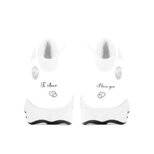 Load image into Gallery viewer, Ti Amo I love you - Exclusive Brand - White - Double Heart Logo - Mens / Womens - Unisex  Basketball Shoes - White Laces
