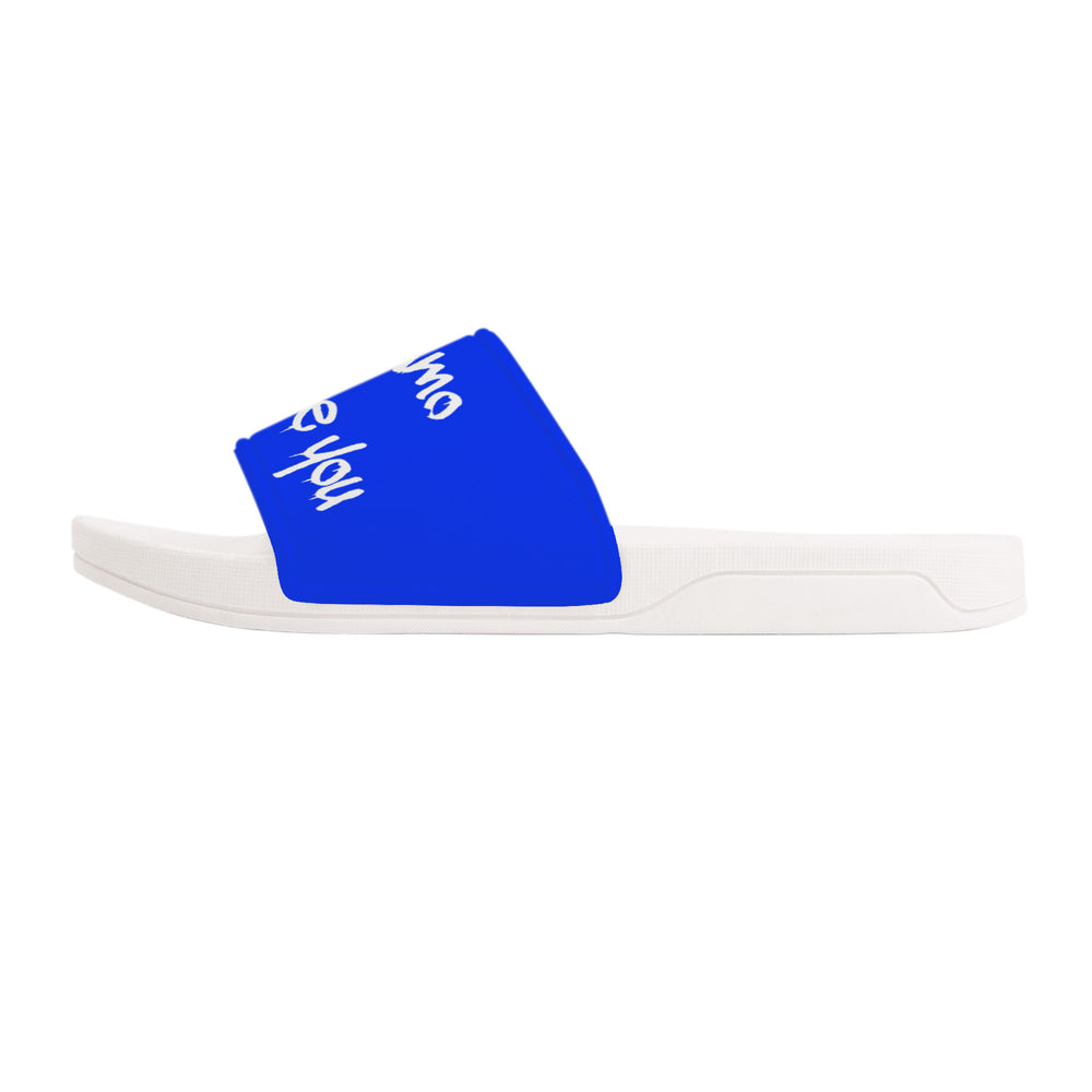 Ti Amo I love you - Blue Blue Eyes - Lettering - Slide Sandals - White Soles