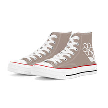 Load image into Gallery viewer, Ti Amo I love you - Exclusive Brand - Del Rio -  White Daisy - High Top Canvas Shoes - White  Soles
