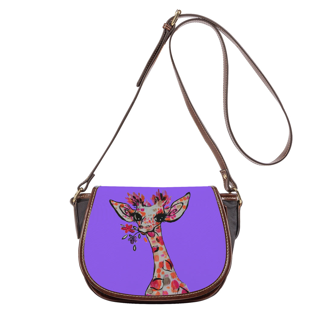 Ti Amo I love you - Exclusive Brand - Heliotrope 3 - Giraffe- Saddle Bag